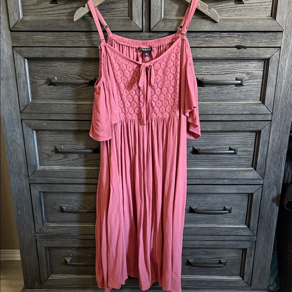Torrid One Shoulder Pink Dress